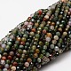 Faceted Natural Indian Agate Round Beads Strands US-G-E318A-4mm-01-1