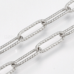304 Stainless Steel Paperclip Chains US-STAS-T045-10