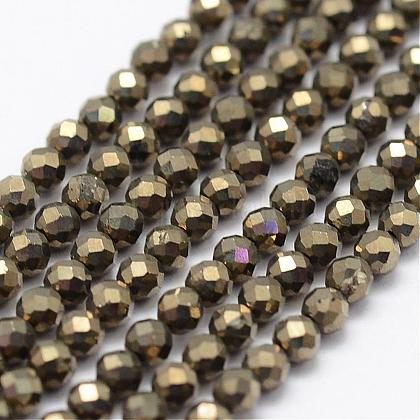 Natural Pyrite Beads Strands US-G-K185-03-1