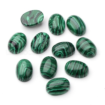 Synthetic Malachite Oval Cabochons US-G-L394-09-18x13mm-1