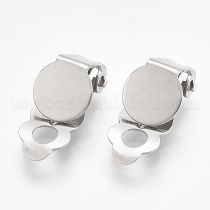 304 Stainless Steel Clip-on Earring Findings US-STAS-T045-33A-P-1