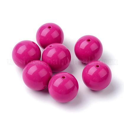 Round Bubblegum Chunky Acrylic Beads US-PAB709Y-21-1