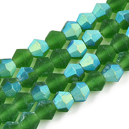 Imitate Austrian Crystal Bicone Frosted Glass Beads Strands US-GLAA-F029-TM4mm-A25