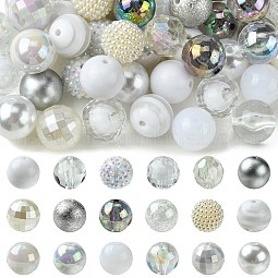 White Themed Acrylic Beads US-SACR-CJ0001-71