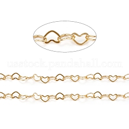Brass Heart Link Chains US-CHC-D026-15A-G