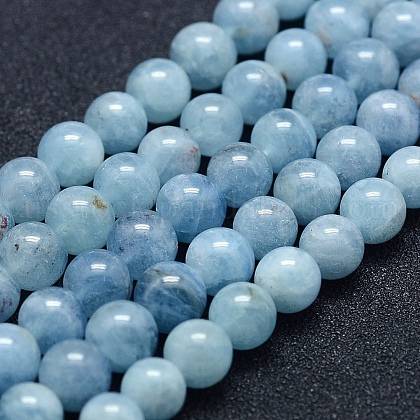Natural Aquamarine Beads Strands US-G-P342-10A-6mm-AB+-1