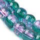 Spray Painted Crackle Glass Beads Strands US-CCG-Q002-6mm-06-3