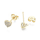 Brass Micro Pave Clear Cubic Zirconia Stud Earrings US-EJEW-T046-26G-NF-3