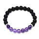Natural Amethyst Beads Stretch Bracelets US-BJEW-R309-02-A03-1