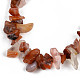 Unisex Chip Natural Carnelian/Red Agate Beaded Stretch Bracelets US-BJEW-S143-01-3