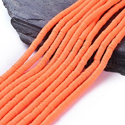 Flat Round Handmade Polymer Clay Beads US-CLAY-R067-6.0mm-12