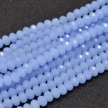 Faceted Rondelle Glass Beads Strands US-GLAA-I033-6mm-10-1