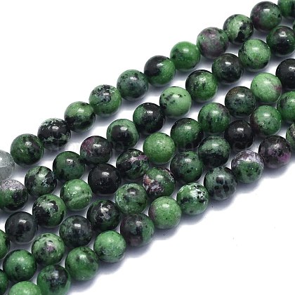 Natural Ruby in Zoisite Beads Strands US-G-K310-C10-8mm-1