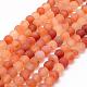 Frosted Natural Carnelian Beads Strands US-G-F372-6mm-1