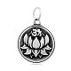 Flat Round with Lotus & Om Symbol 316 Stainless Steel Pendants US-STAS-I061-066A-1