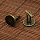 Antique Bronze Brass Cufflinks Tray Settings with Domed Clear Glass Covers Sets for Picture Cuff Button Making US-DIY-D0093-NF-3