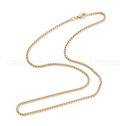 Brass Box Chain Necklaces US-NJEW-I247-04G