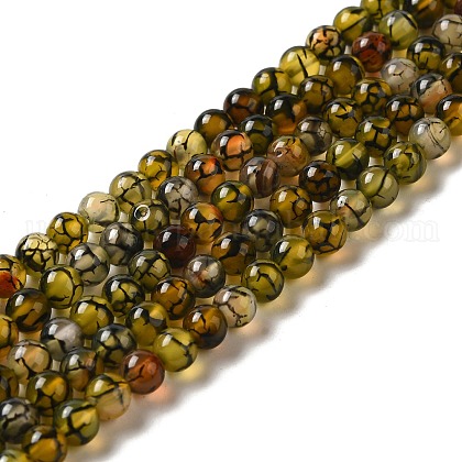 Natural Dragon Veins Agate Beads Strands US-X-G-G515-6mm-02A-1