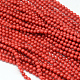 Dyed Natural Red Coral Round Bead Strands US-CORA-Q025-3mm-01-1