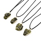 Glass Pendant Necklace for Men Women US-NJEW-D295-02-1