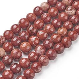 Natural Red Jasper Beads Strands US-G-F348-02-6mm