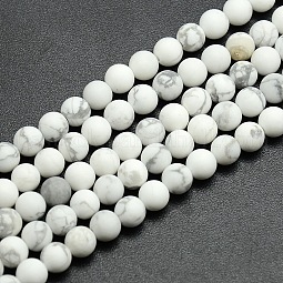 Frosted Howlite Round Bead Strands US-G-M064-8mm-12