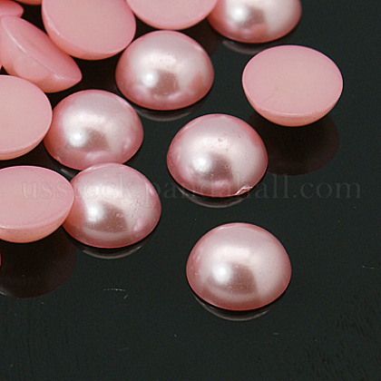 Half Round Domed Imitated Pearl Acrylic Cabochons US-OACR-H001-L-1