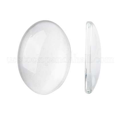 Transparent Glass Cabochons US-GGLA-R022-25x18-1