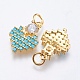 Brass Micro Pave Cubic Zirconia Pendants US-RB-I077-01G-RS-2
