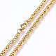 304 Stainless Steel Lumachina Chain Necklaces US-NJEW-P226-08G-01-2
