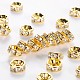 Brass Grade A Rhinestone Spacer Beads US-RSB038NF-01G-1
