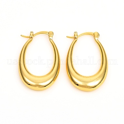 Brass Hoop Earrings US-EJEW-F250-02-G
