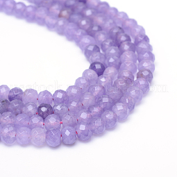 Faceted Rondelle Dyed Natural White Jade Bead Strands US-X-G-R343-6x8-03
