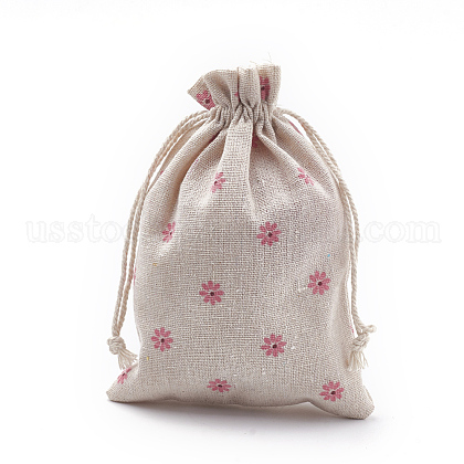 Polycotton(Polyester Cotton) Packing Pouches Drawstring Bags US-ABAG-S003-03A-1
