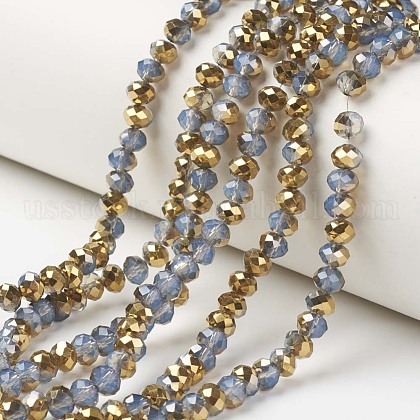 Electroplate Glass Beads Strands US-EGLA-A034-J8mm-O06-1