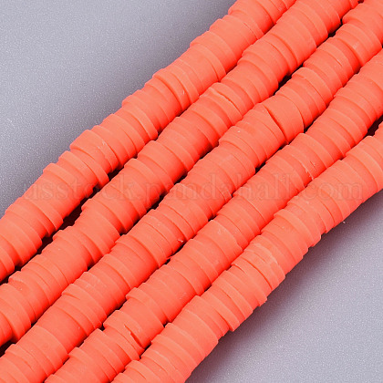 Handmade Polymer Clay Beads Strands US-CLAY-R089-6mm-123-1