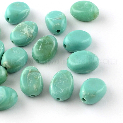 Oval Imitation Gemstone Acrylic Beads US-OACR-R052-15-1