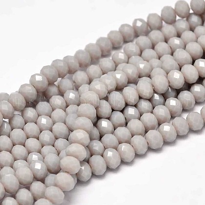 Faceted Rondelle Glass Beads Strands US-GLAA-I033-6mm-25-1