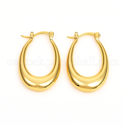 Brass Hoop Earrings US-EJEW-F250-02-G-1