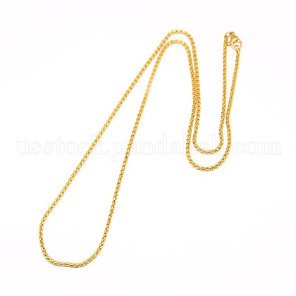 304 Stainless Steel Venetian Chain Necklace Making US-STAS-A028-N032G-1