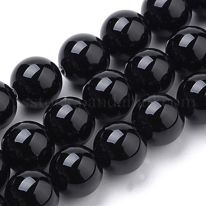 Natural Obsidian Beads Strands US-G-S259-33-8mm-1