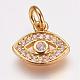 Brass Micro Pave Cubic Zirconia Charms US-ZIRC-G087-30G-1