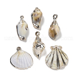 (Defective Closeout Sale: Loop Paint Peeling) Electroplate Acrylic Pendants US-OACR-XCP0001-10