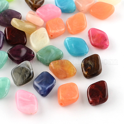 Rhombus Imitation Gemstone Acrylic Beads US-X-OACR-R041-M-1