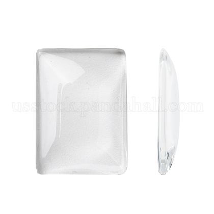 Transparent Rectangle Glass Cabochons US-GGLA-R025-25x18-1