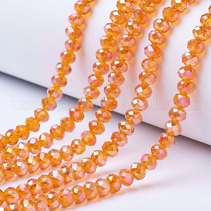Electroplate Glass Beads Strands US-EGLA-A034-T4mm-B16-1