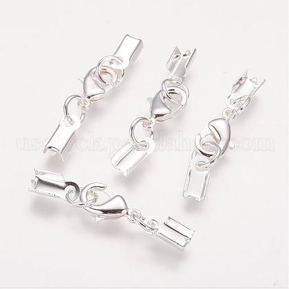 Silver Color Plated Brass Clip Ends US-X-KK-G144-S-1