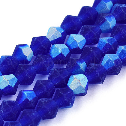 Imitate Austrian Crystal Bicone Frosted Glass Beads Strands&nbsp;US-GLAA-F029-TM4mm-A06-1