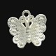 Silver Color Plated Alloy Enamel Rhinestone Butterfly Pendants US-ENAM-M013-01-3