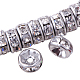 PandaHall Elite Flat Round Rhinestone Bead Spacers 316 Stainless Steel Crystal Jewelry Making beads Size 6x3mm US-STAS-PH0001-03P-1